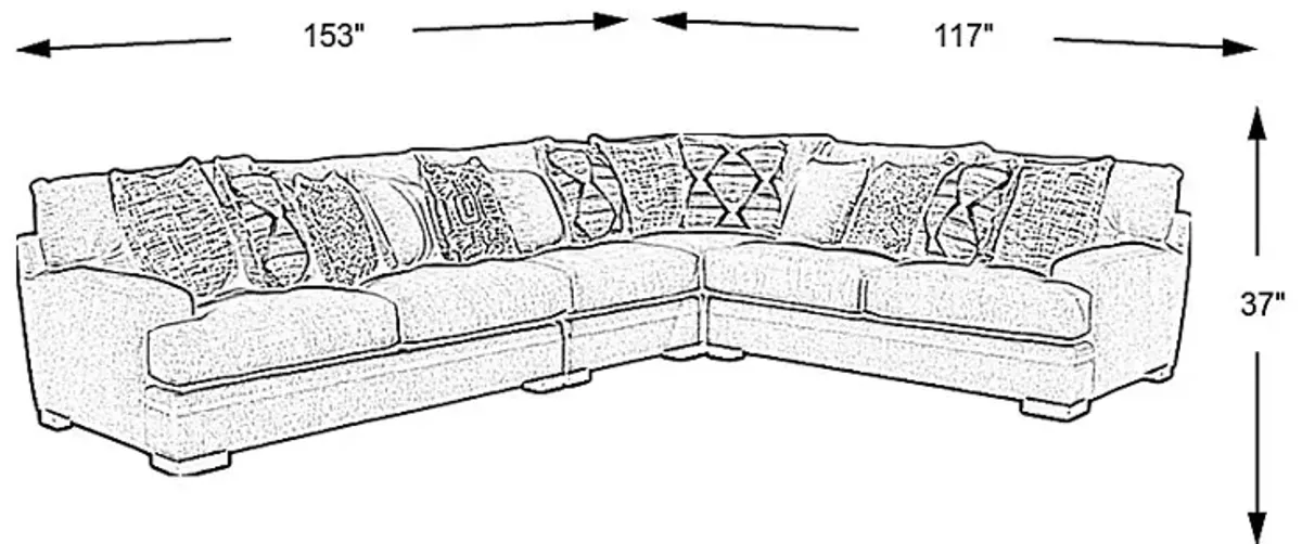 Bedford Park Ivory 4 Pc Sectional