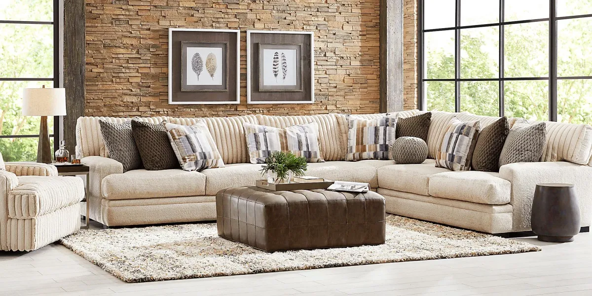 Hudson Street Beige 7 Pc Sectional Living Room