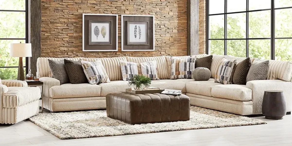 Hudson Street Beige 7 Pc Sectional Living Room