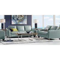 Santa Croce 6 Pc Mint Leather Living Room