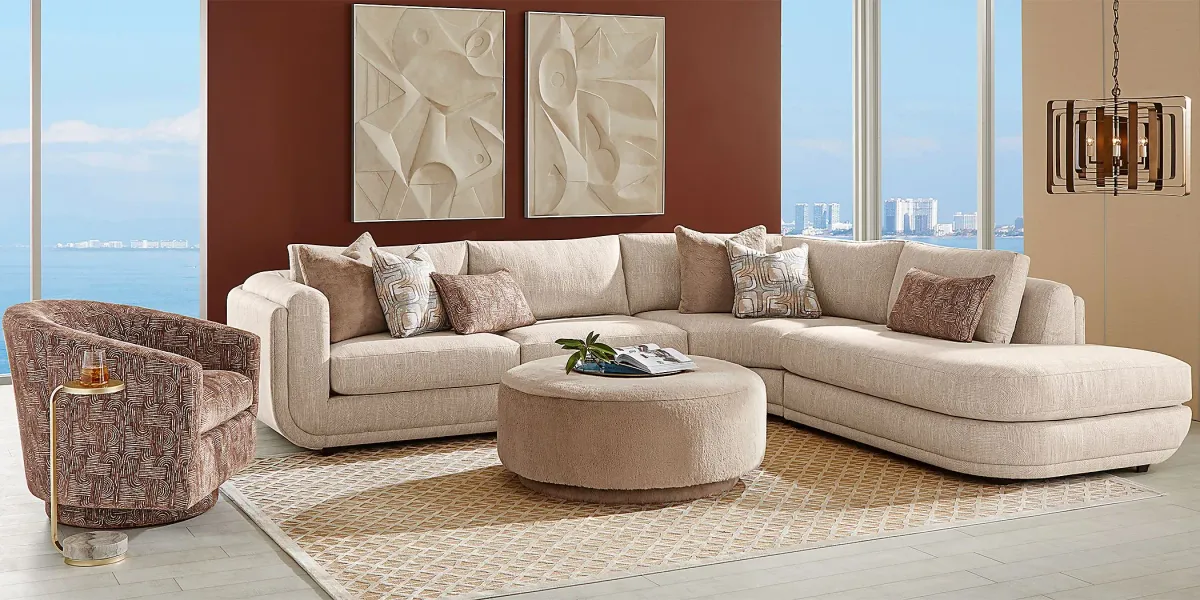 Wexley Beige 3 Pc Sectional