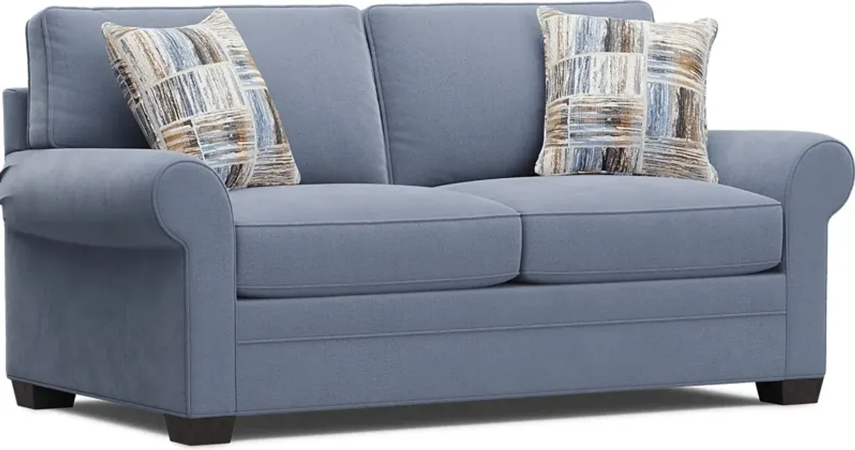 Bellingham Blue Microfiber Loveseat