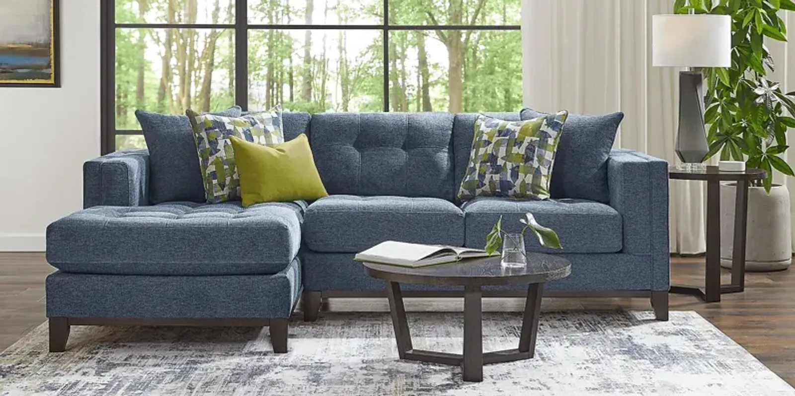 Chatham Navy 5 Pc Sectional Living Room