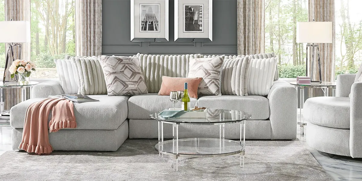 Moreau Street Gray 5 Pc Sectional Living Room