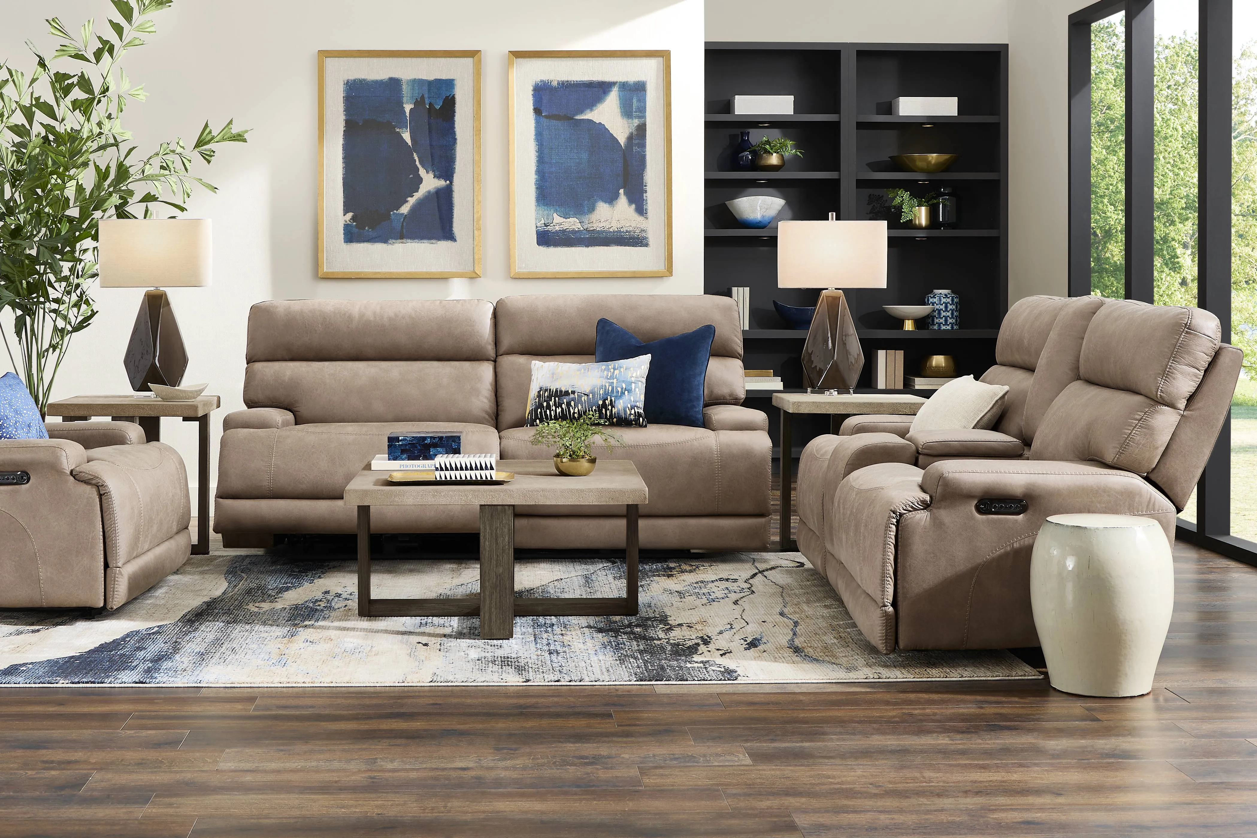 Hamilton Mushroom 7 Pc Dual Power Reclining Living Room