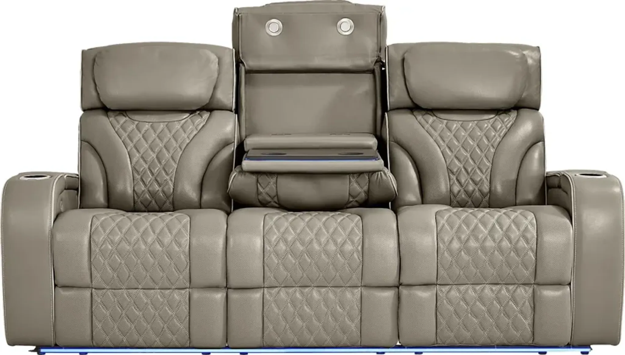 Horizon Ridge Beige Leather 3 Pc Triple Power Reclining Living