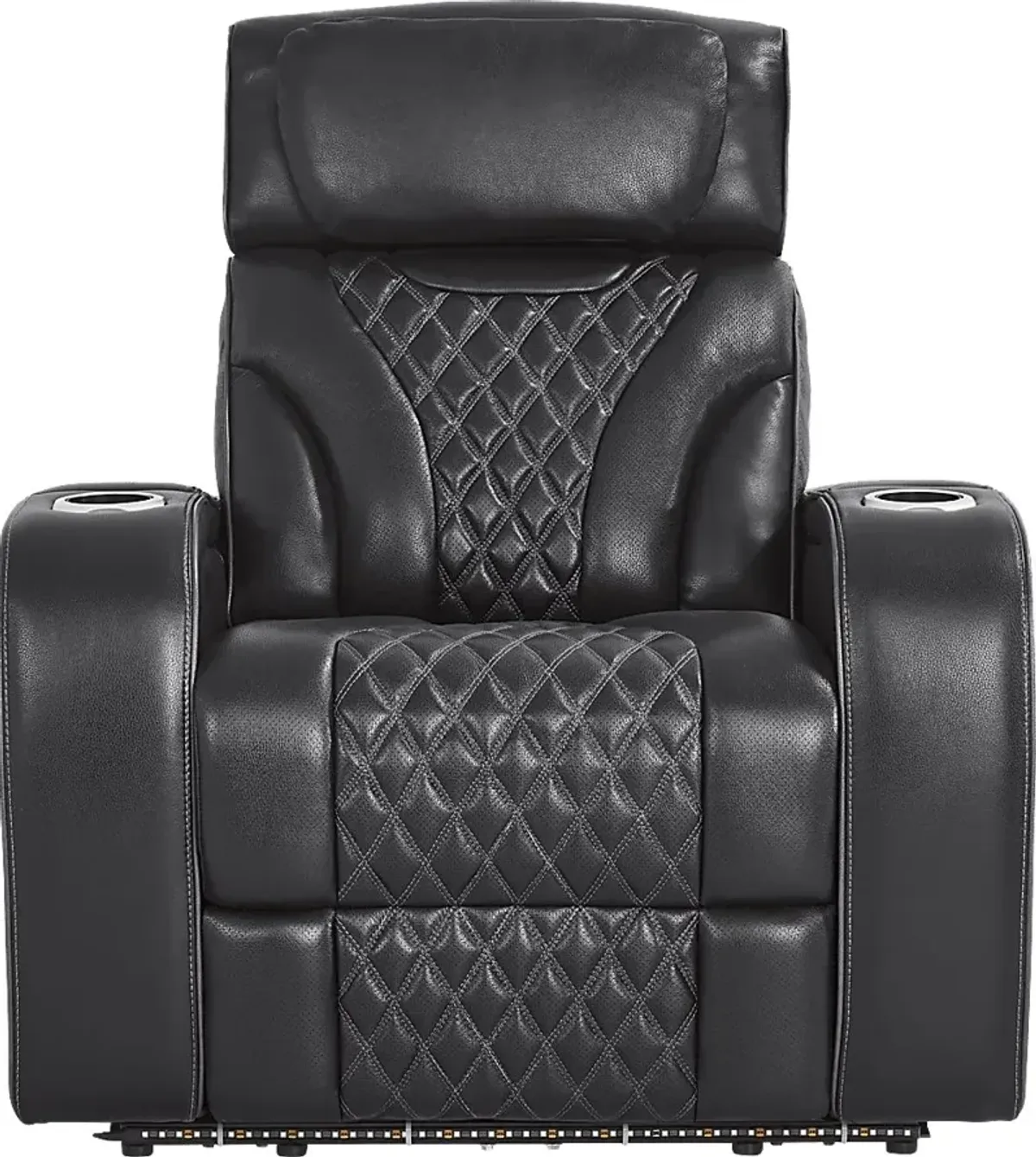 Horizon Ridge Black Leather 3 Pc Living Room with Triple Power Reclining Sofa