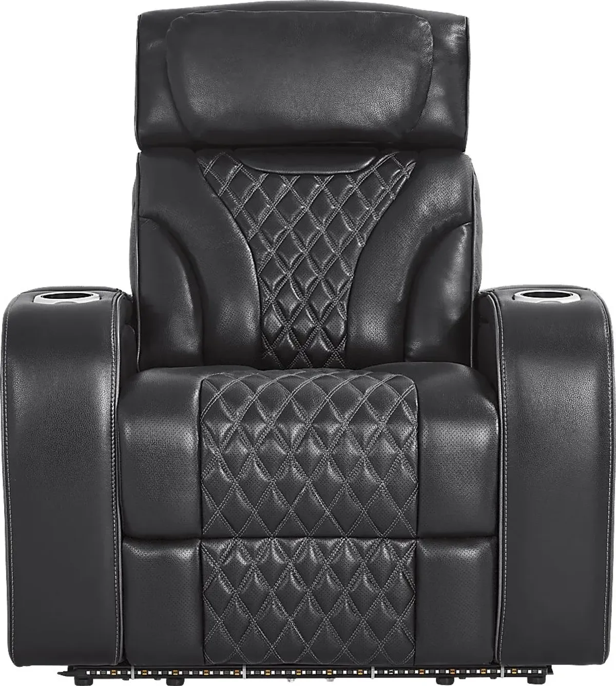 Horizon Ridge Black Leather 3 Pc Living Room with Triple Power Reclining Sofa