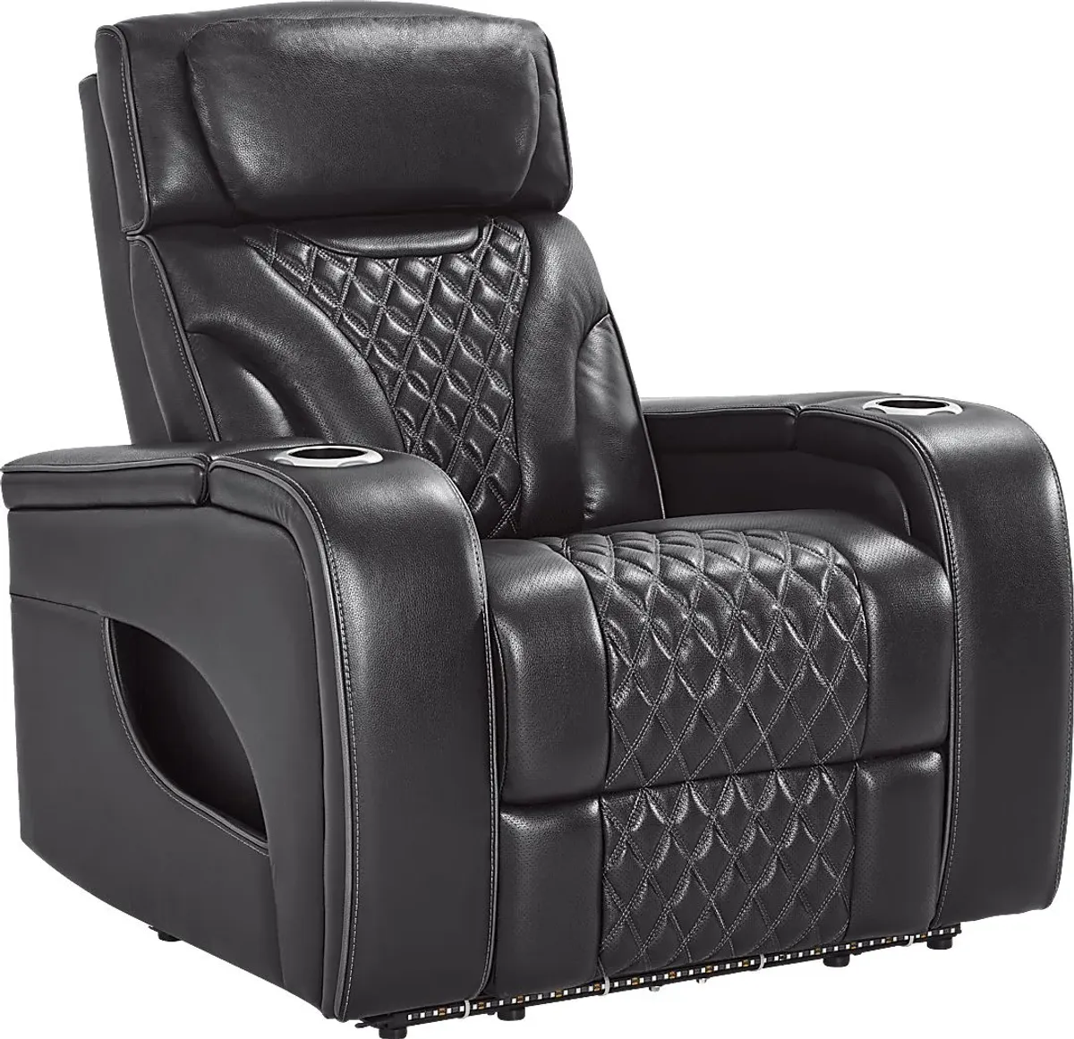 Horizon Ridge Black Leather 3 Pc Living Room with Triple Power Reclining Sofa