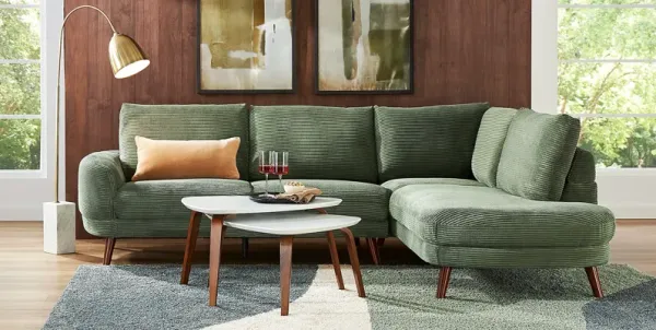 Penn Station Green 2 Pc Sectional