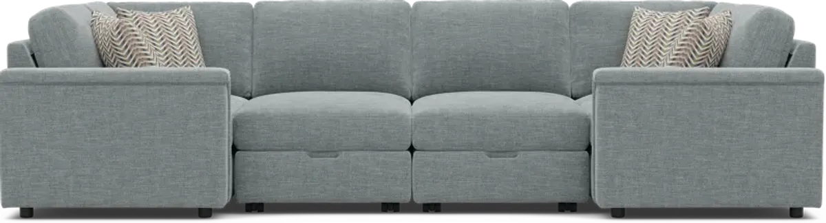 Tempo Modular Blue 8 Pc Sectional