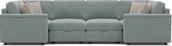 Tempo Modular Blue 8 Pc Sectional