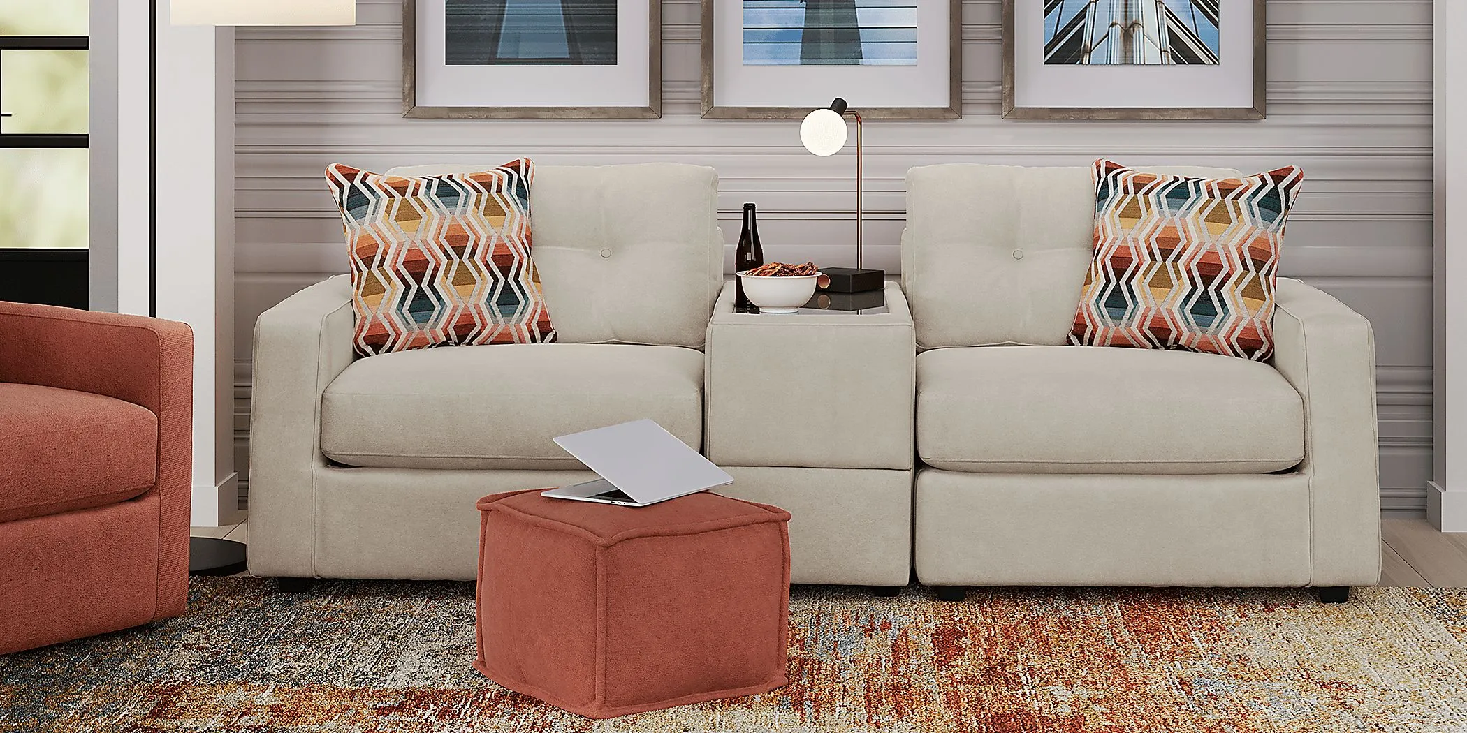 ModularOne Beige 3 Pc Sectional