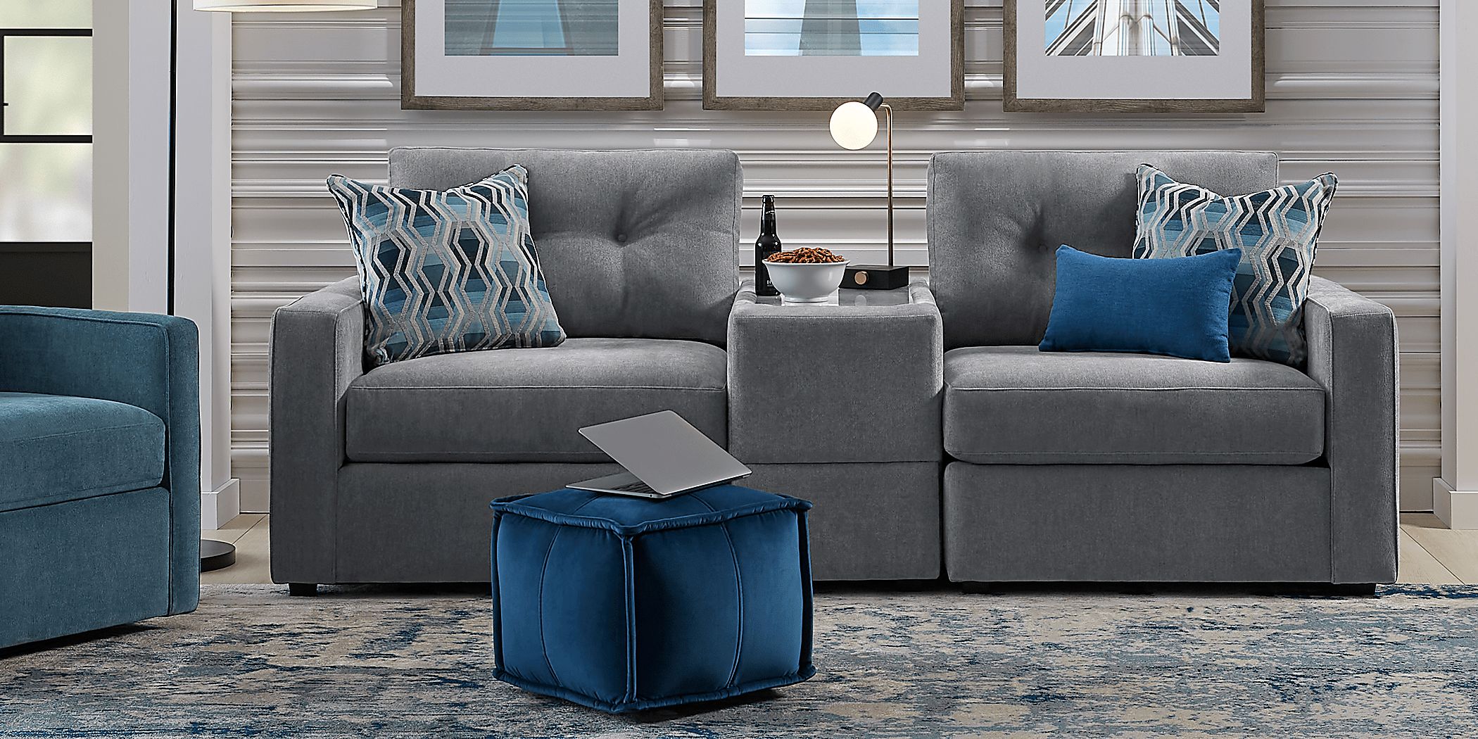 ModularOne Gray 3 Pc Sectional