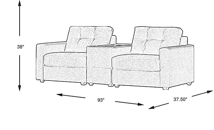 ModularOne Merlot 3 Pc Sectional