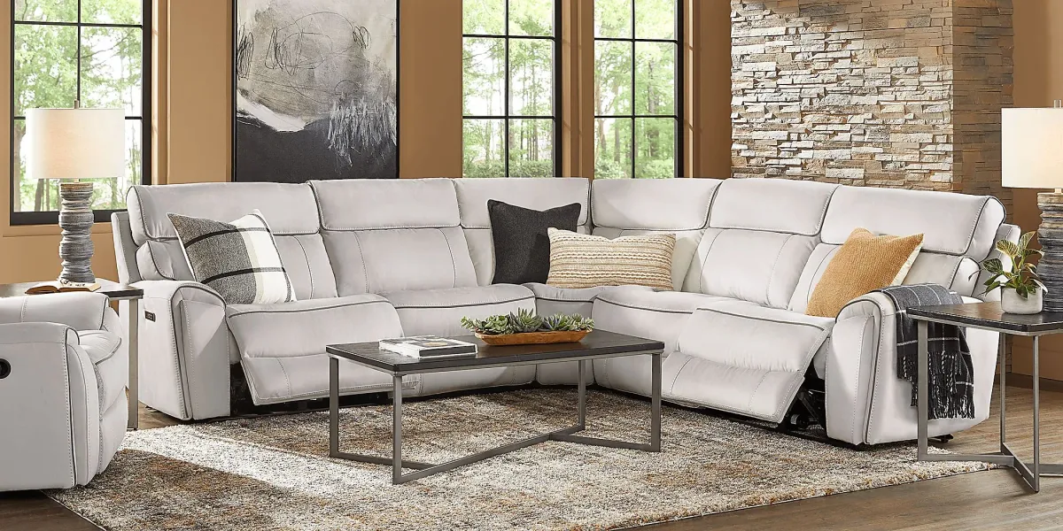 Emmett Avenue Gray 5 Pc Dual Power Reclining Sectional