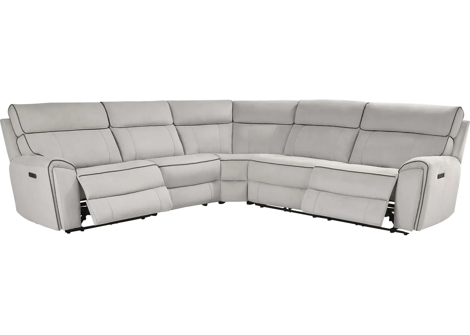 Emmett Avenue Gray 5 Pc Dual Power Reclining Sectional