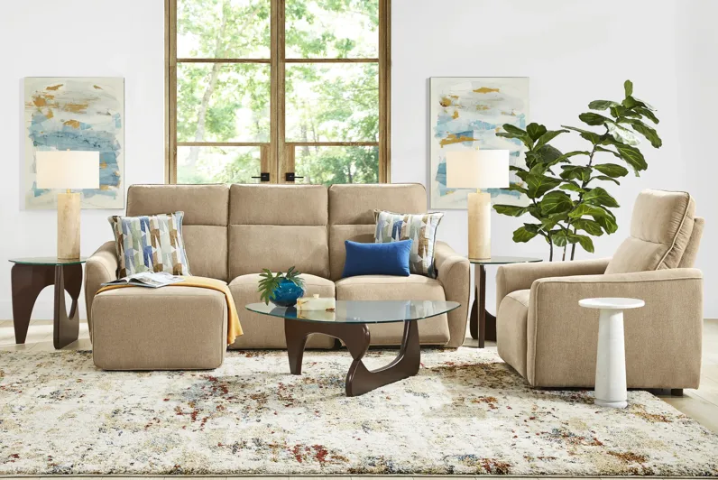 Tremont Sand 6 Pc Power Reclining Sectional Living Room