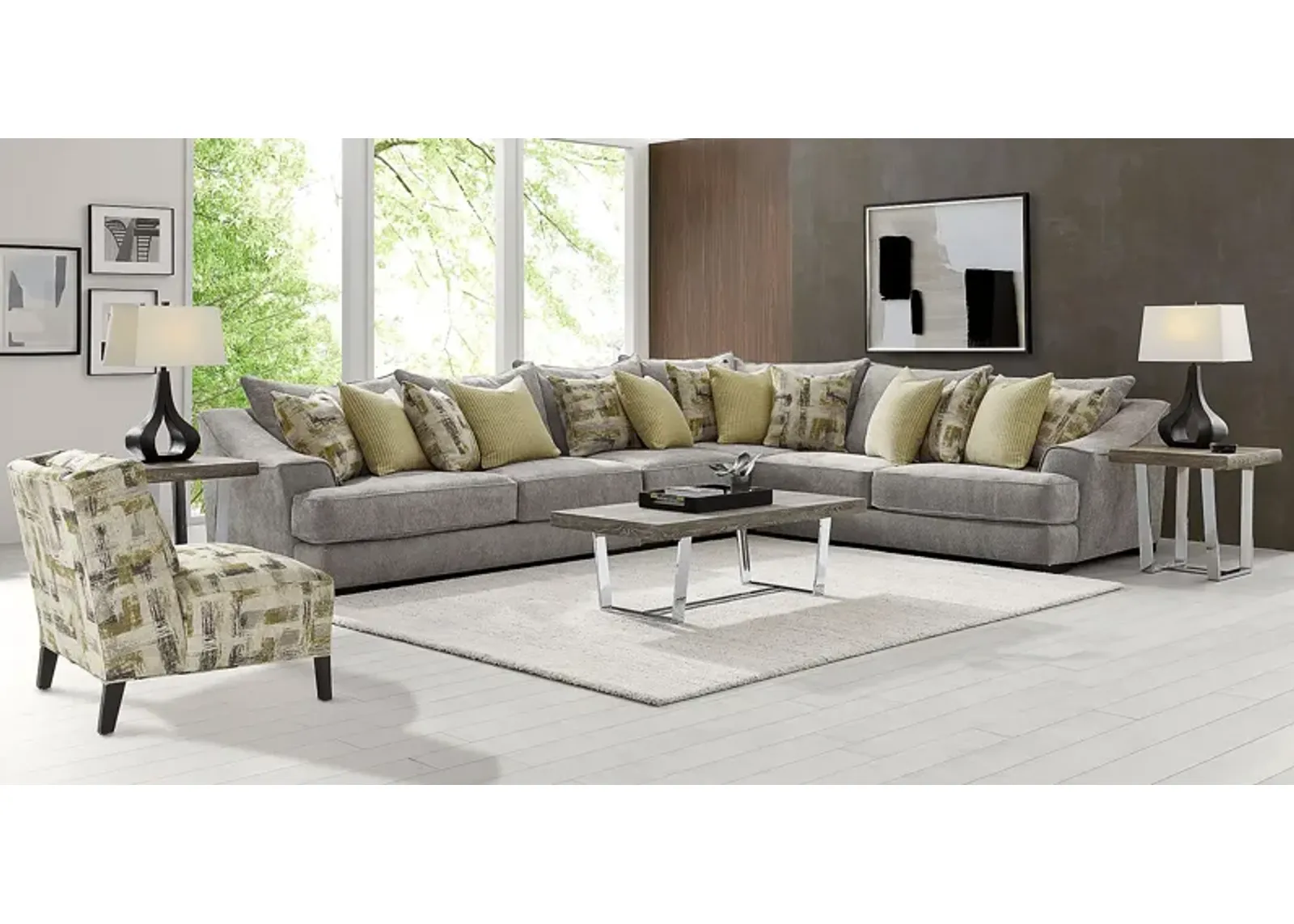 Kinley Gray 7 Pc Sectional Living Room