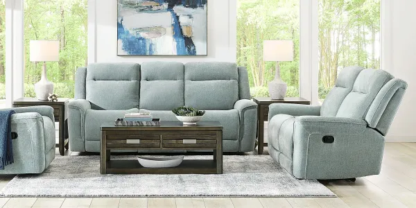 Meadow Park Seafoam 6 Pc Reclining Living Room