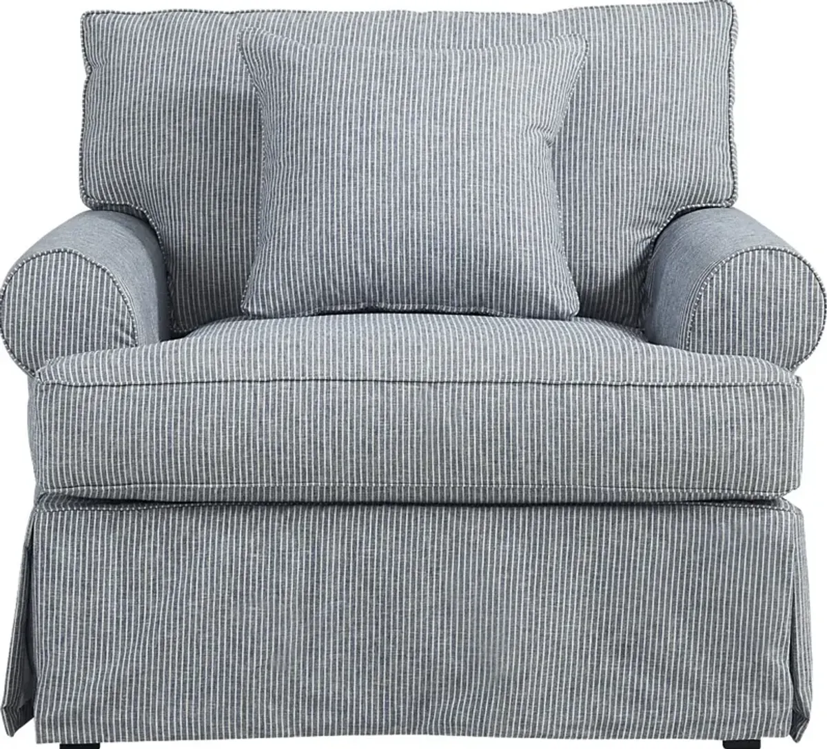 Beachside Walk Blue Denim Slipcover Chair