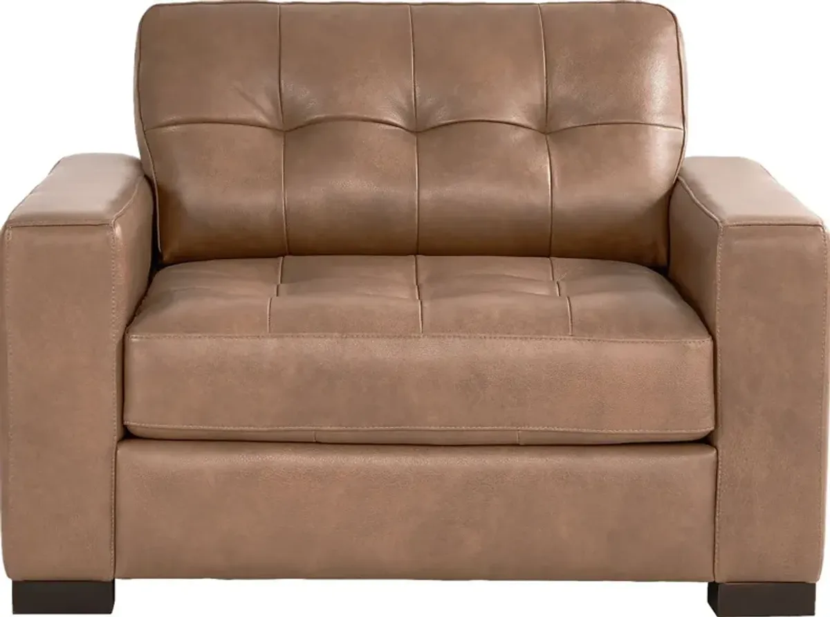 Messina Brown Leather 5 Pc Living Room