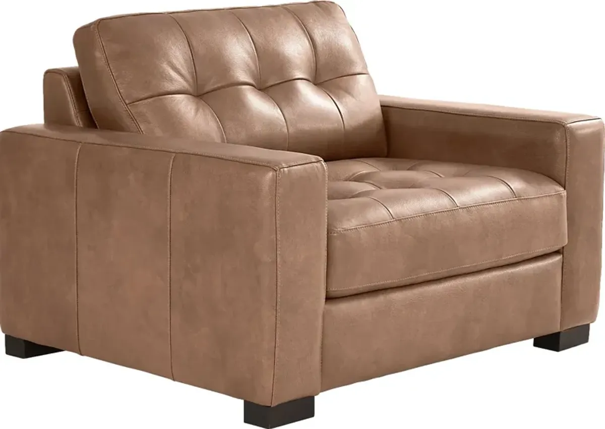 Messina Brown Leather 5 Pc Living Room