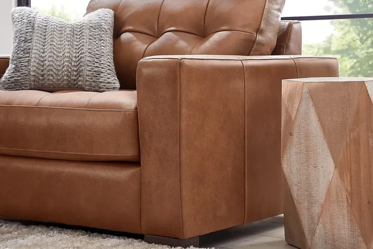 Messina Brown Leather 5 Pc Living Room