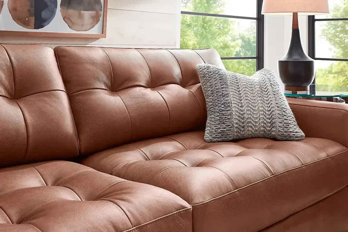 Messina Brown Leather 5 Pc Living Room