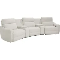 Yountville White 5 Pc Dual Power Reclining Sectional
