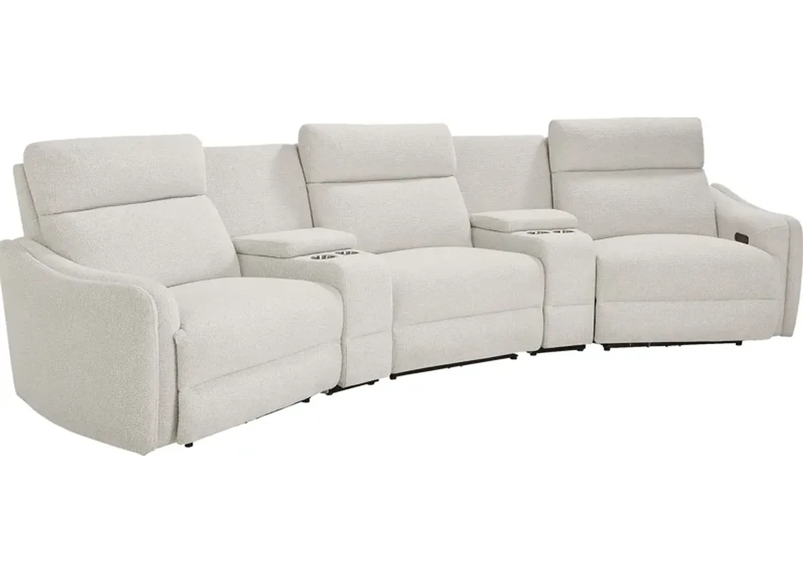 Yountville White 5 Pc Dual Power Reclining Sectional