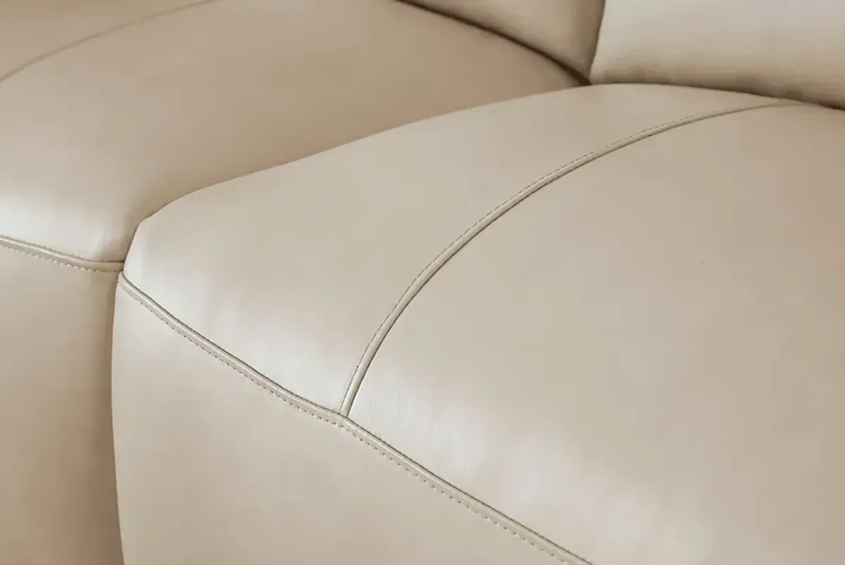 Huntington Ivory Leather 5 Pc Dual Power Reclining Sectional