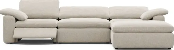 The Flow Gray 4 Pc Dual Power Reclining Sectional