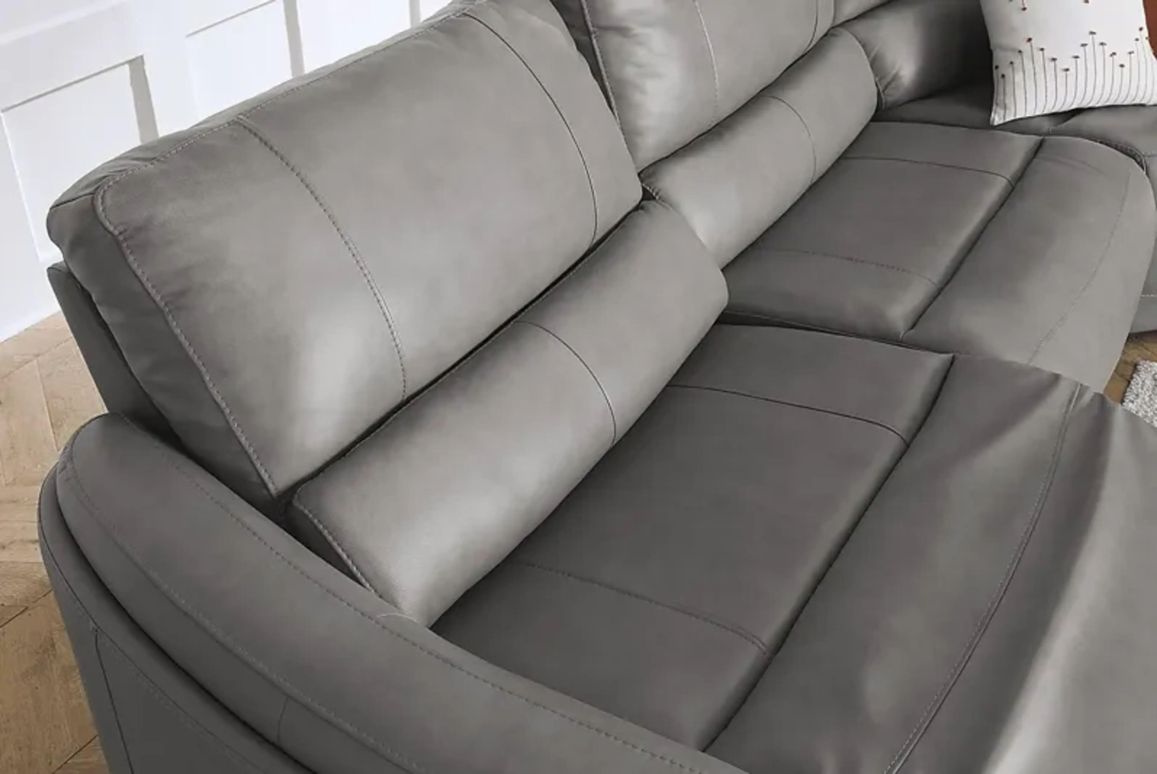 Cascade Way By Shaquille Oneal Home Gray Leather 5 Pc Dual Power