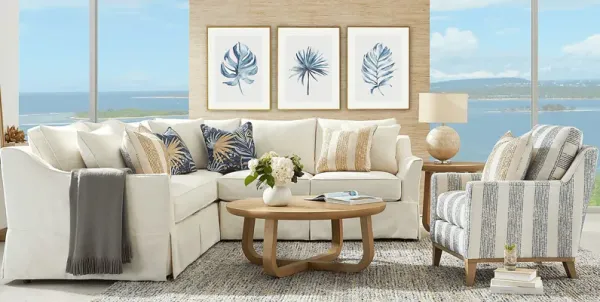 Pacific Grove White Slipcover 2 Pc Sectional