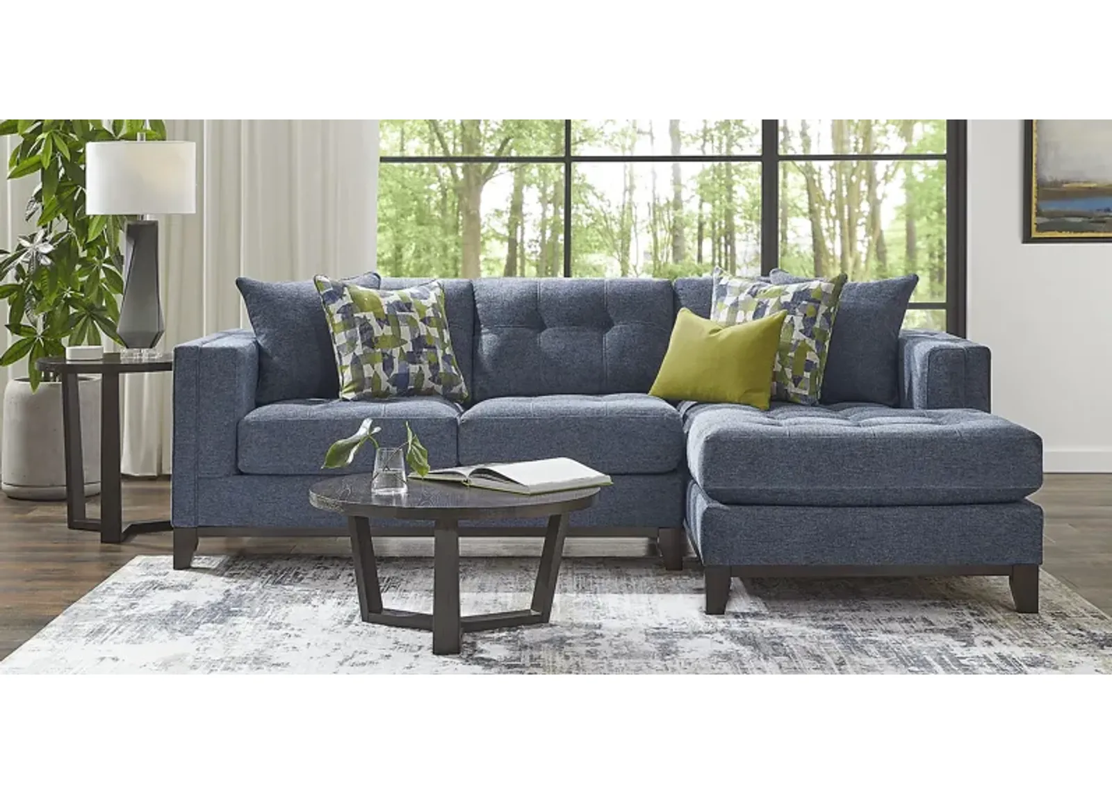 Chatham Navy 5 Pc Sectional Living Room