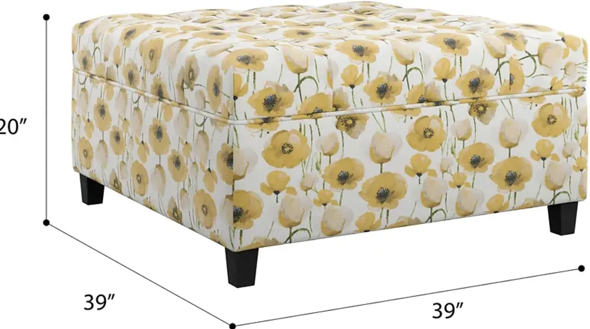 Colwood Yellow Storage Ottoman