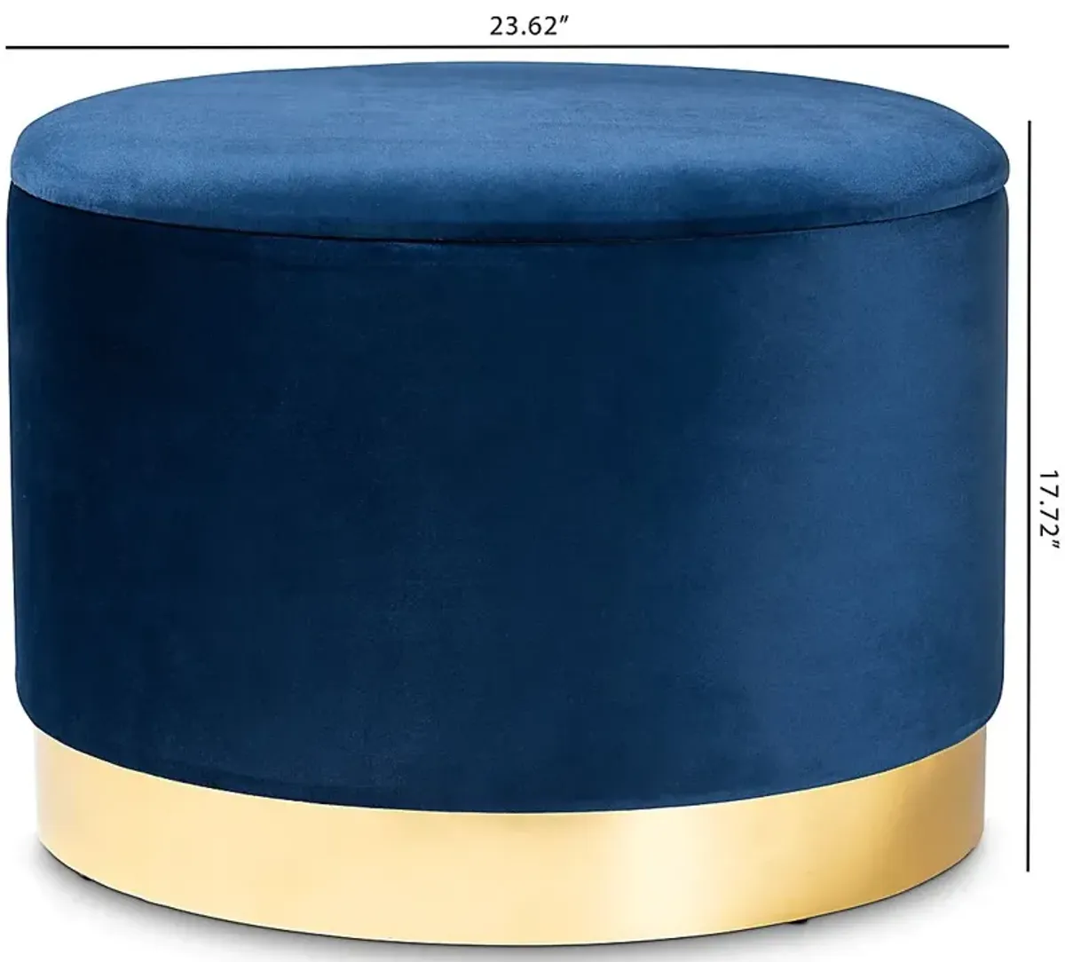 Ailanthus Navy Blue Ottoman