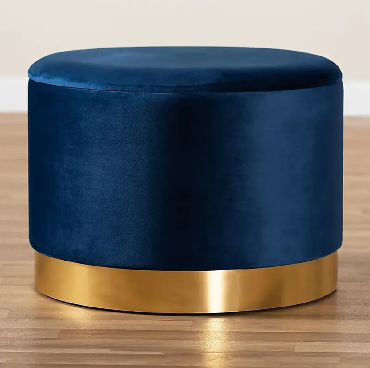 Ailanthus Navy Blue Ottoman