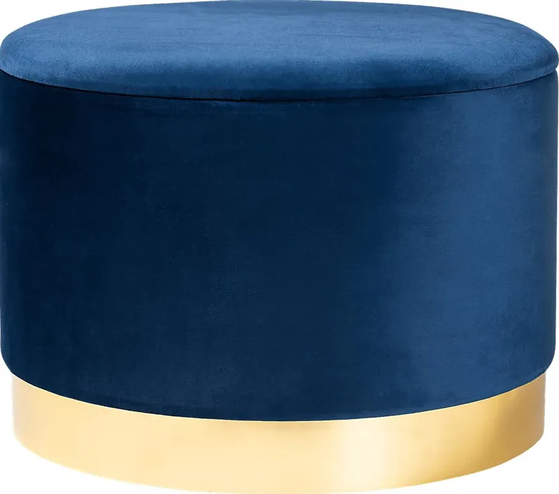 Ailanthus Navy Blue Ottoman