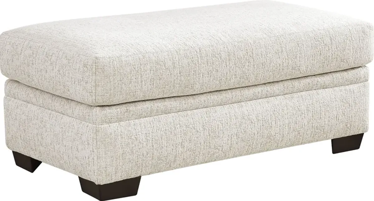 Cooper White Ottoman