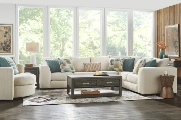 Brookeville White 5 Pc Sectional Living Room