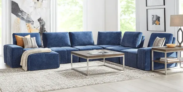Laney Blue 6 Pc Sectional