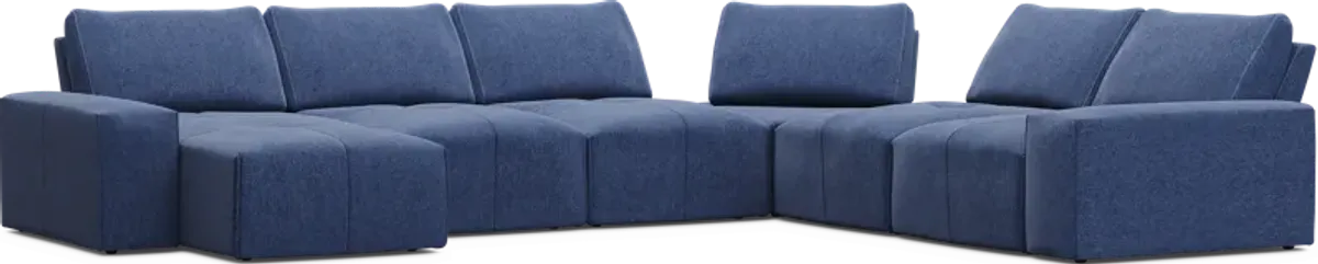 Laney Blue 6 Pc Sectional