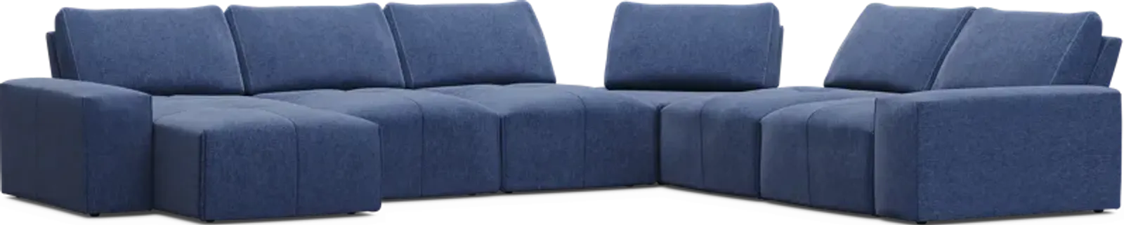 Laney Blue 6 Pc Sectional