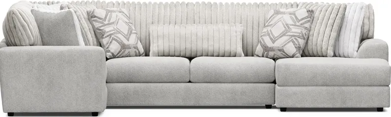 Moreau Street Gray 3 Pc Sectional