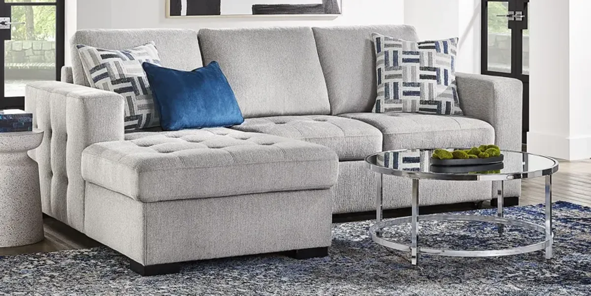 Geneva Gray 2 Pc Sleeper Sectional