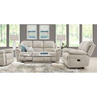 Vercelli Way Stone Leather 3 Pc Living Room with Reclining Sofa