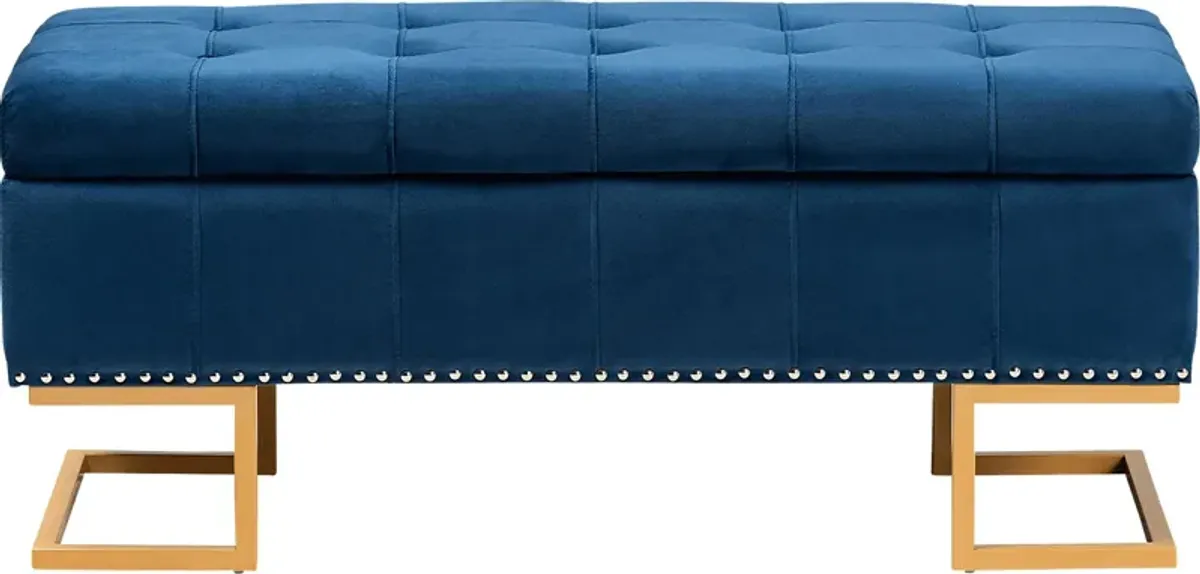 Binewood Blue Storage Ottoman