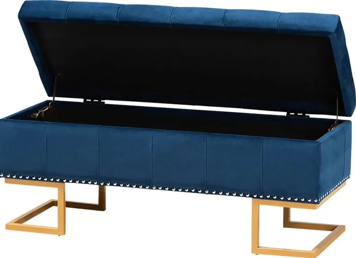 Binewood Blue Storage Ottoman